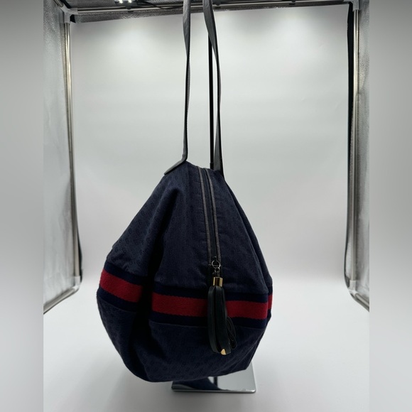 Gucci-Authentic-Vintage Micro G Denim Canvas Bubble Bag w Pouch -Rare UNICORN!! - Picture 2 of 14